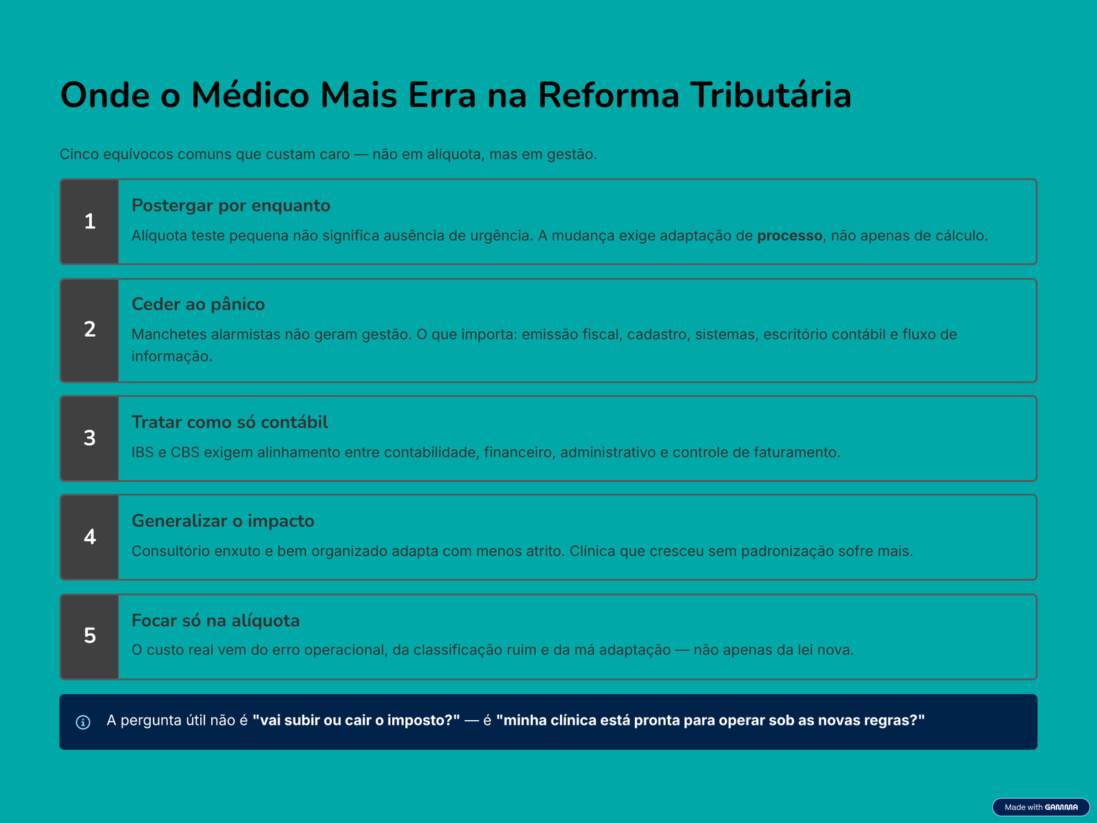 Onde o Médico Mais Erra na Reforma Tributária